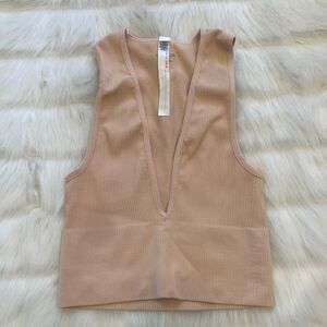 Out From Under Deep V Crop Tank (S)